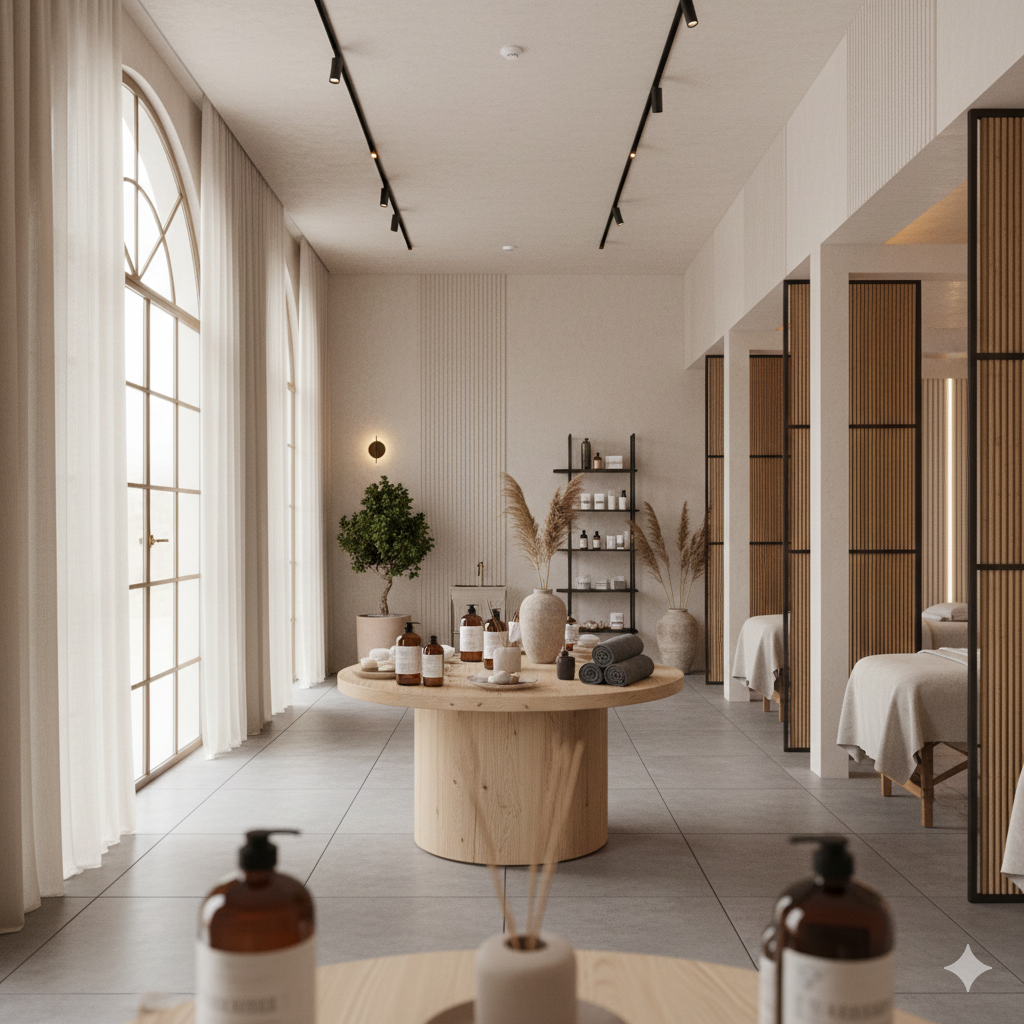 Ambiente de relajación en cabina de spa