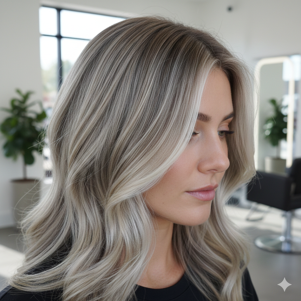 Mechas rubias en tonos fríos